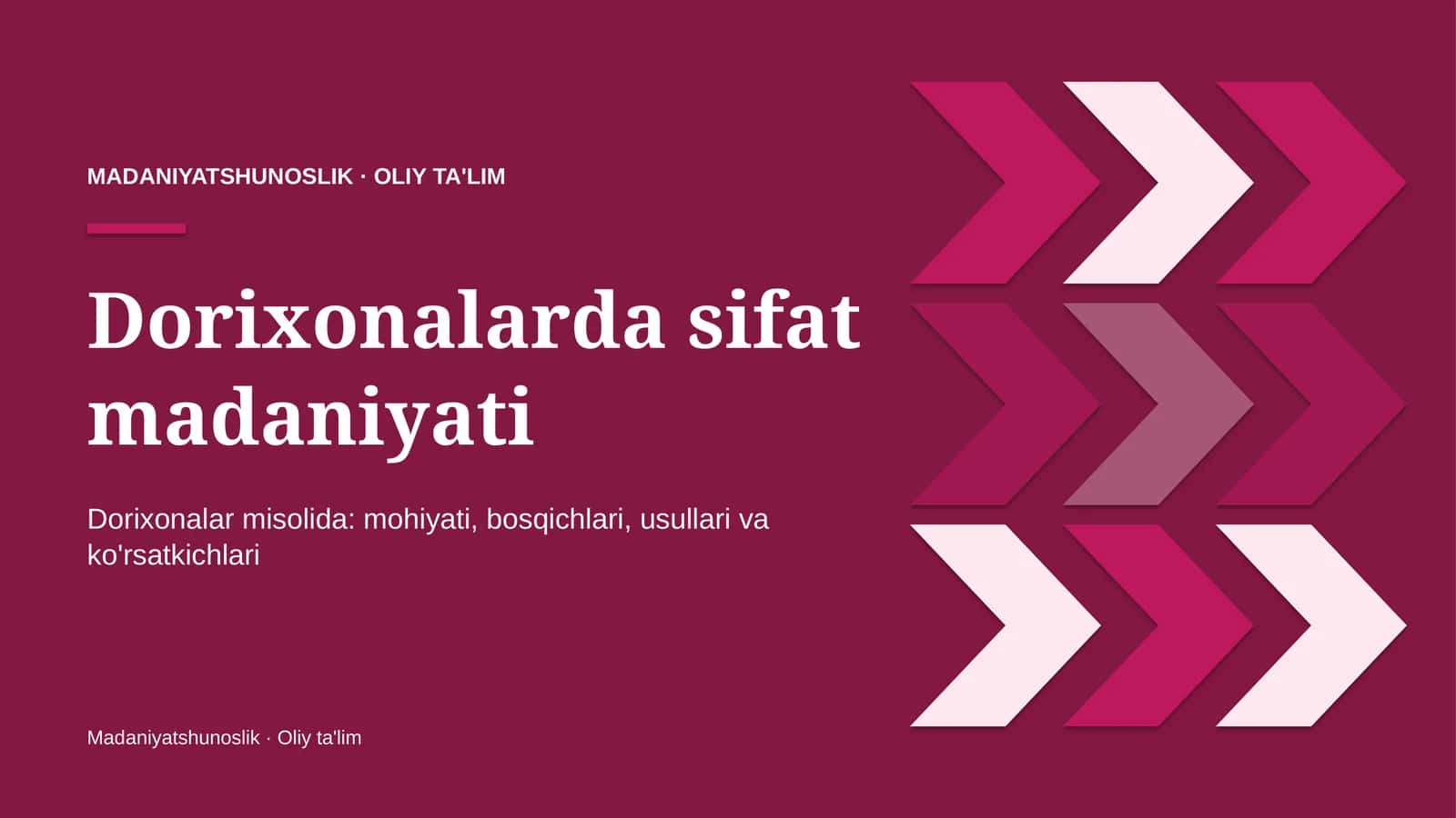 Dorixonalar misolida: mohiyati, bosqichlari, usullari va ko'rsatkichlari