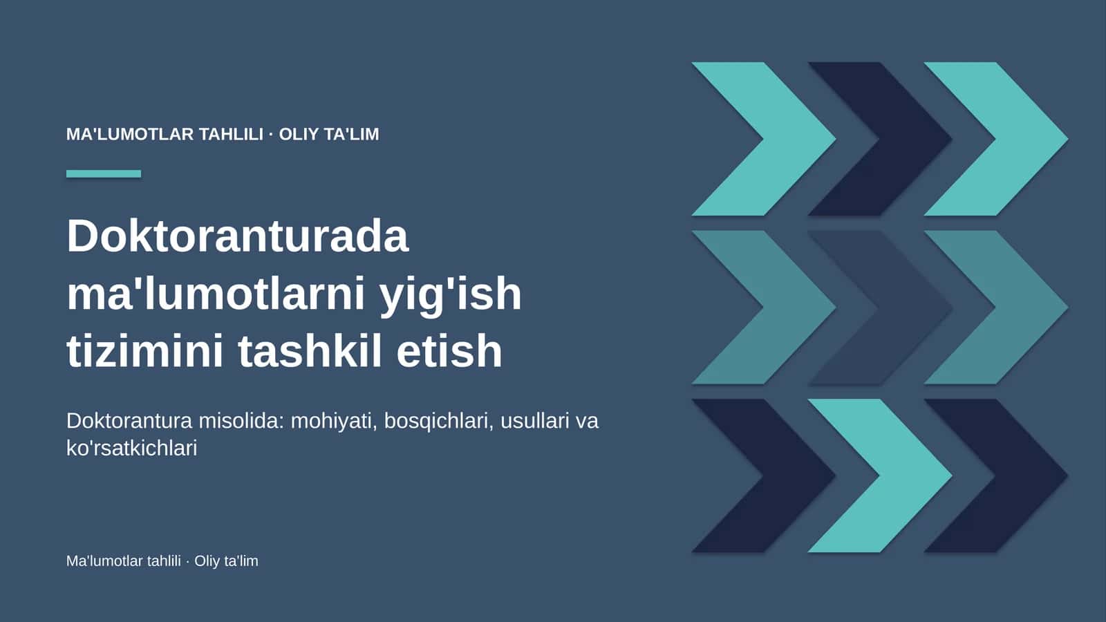 Doktoranturada ma'lumotlarni yig'ish tizimini tashkil etish