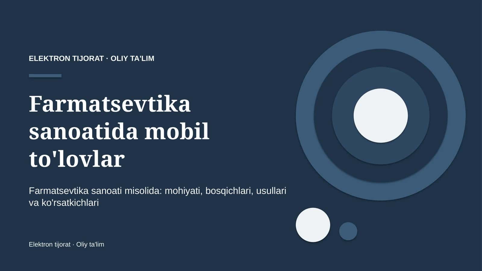 Farmatsevtika sanoatida mobil to'lovlar