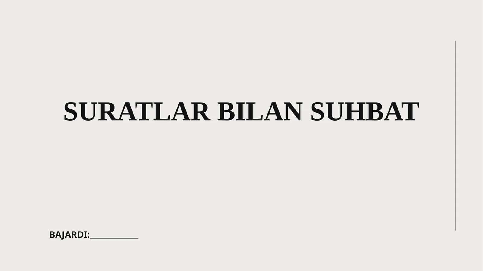 Suratlar bilan suhbat