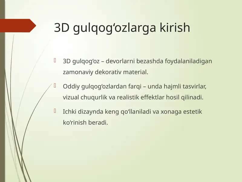 3D gulqog‘ozlarga kirish