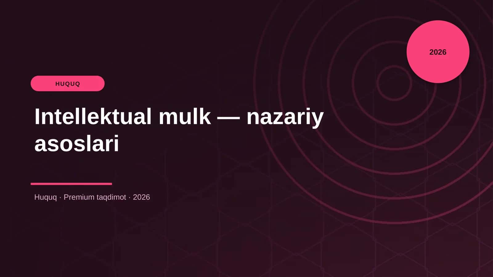 Intellektual mulk — nazariy asoslari