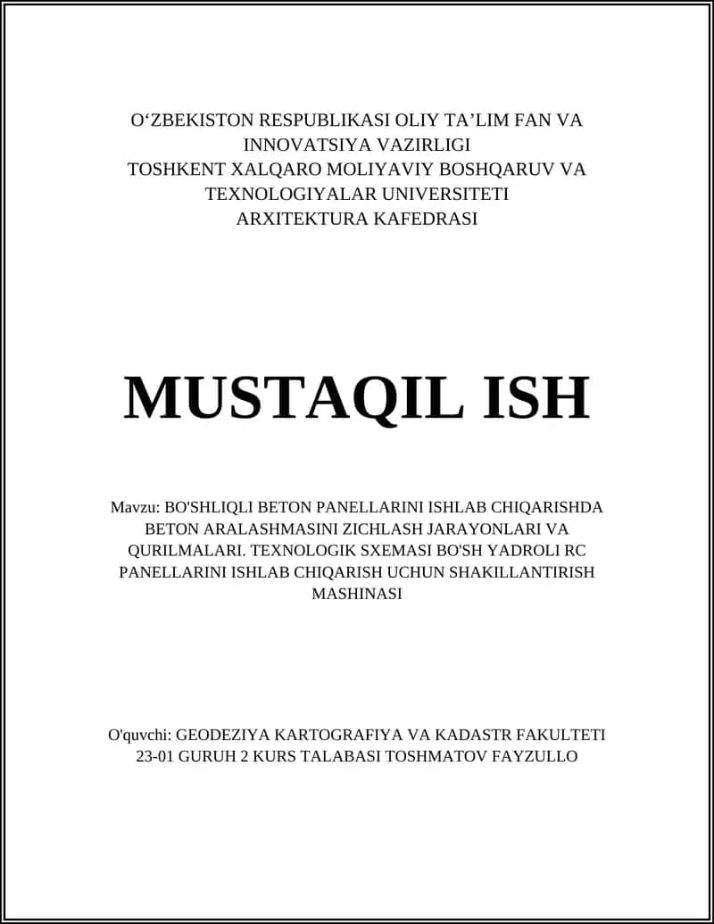 Bo'shliqli beton panellari ishlab chiqarish
