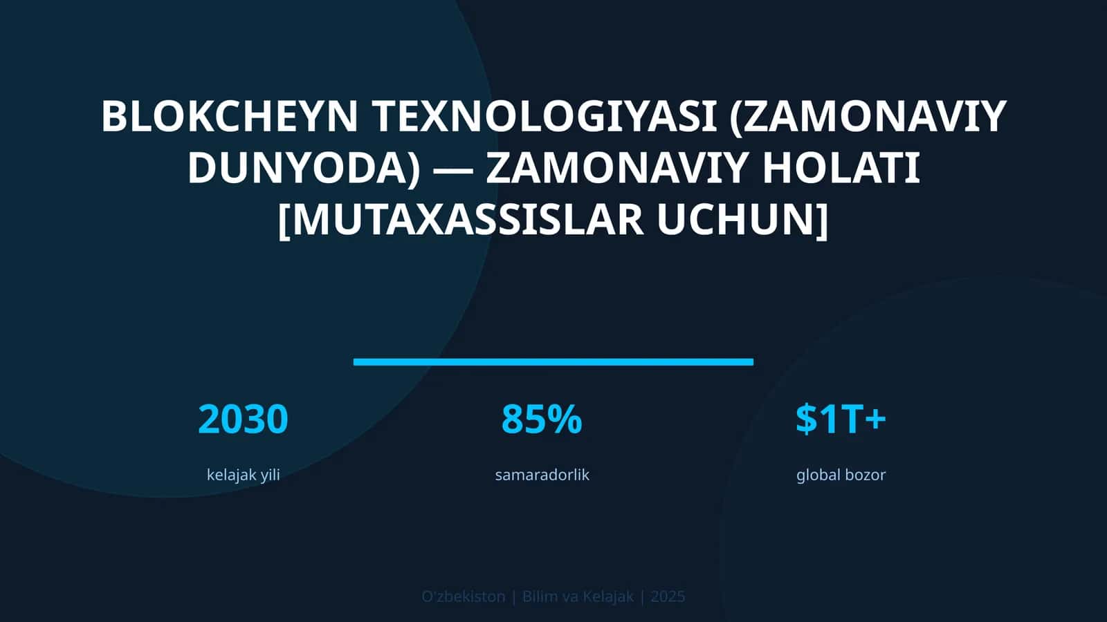 Blokcheyn Texnologiyasi (zamonaviy dunyoda) — zamonaviy holati [mutaxassisslar uchun]