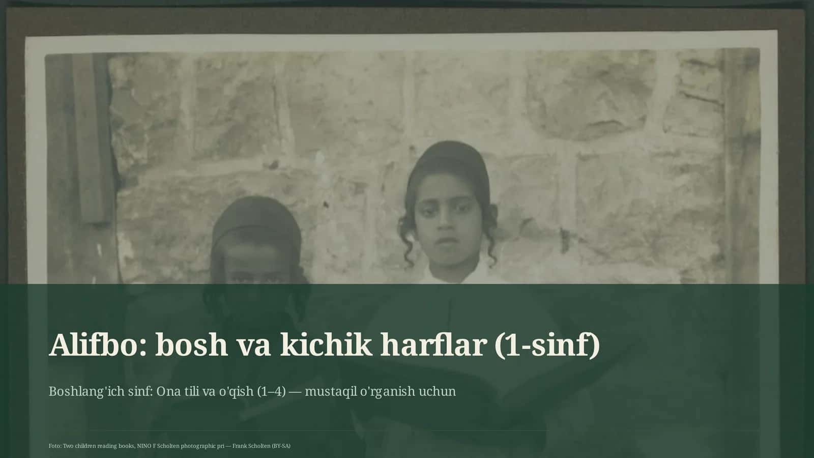 Alifbo: bosh va kichik harflar (1-sinf)