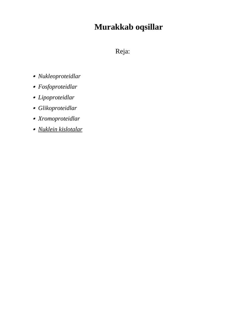 Murakkab oqsillar