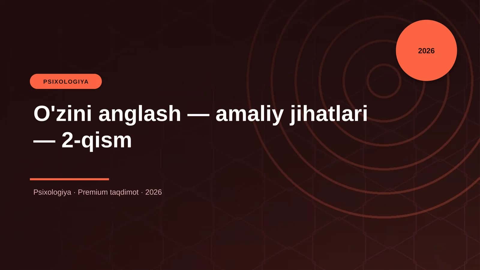O'zini anglash — amaliy jihatlari — 2-qism