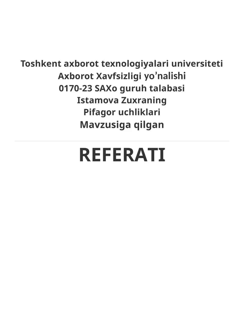Pifagorning Uchliklari