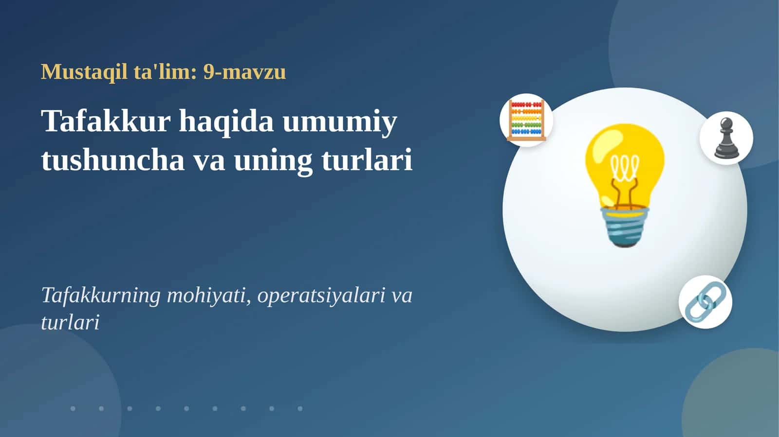 Mustaqil ta'lim: 9-mavzu