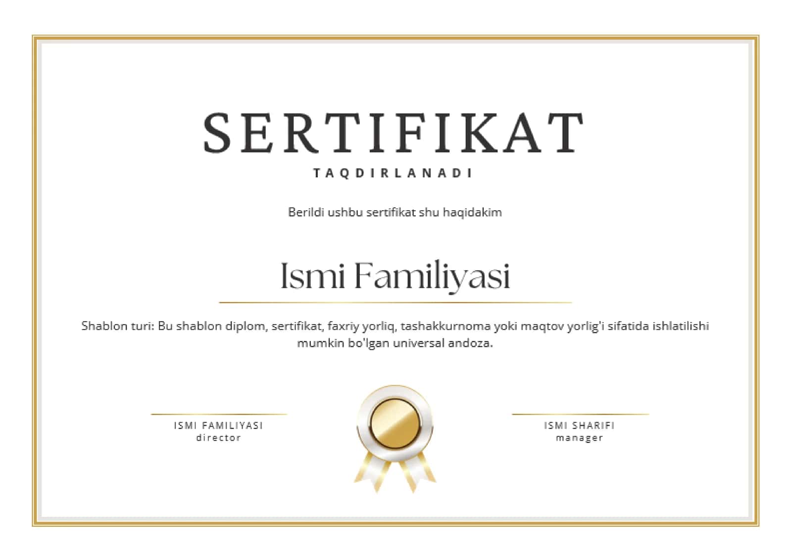 Sertifikat shablon