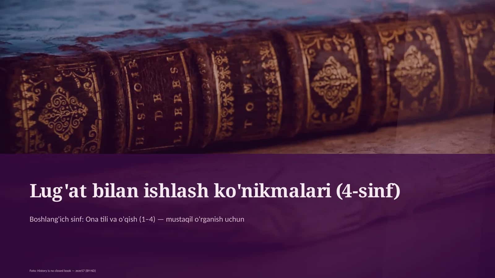 Lug'at bilan ishlash ko'nikmalari (4-sinf)