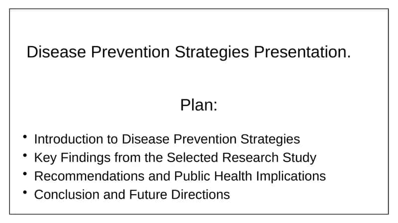 Disease Prevention Strategies Presentation.