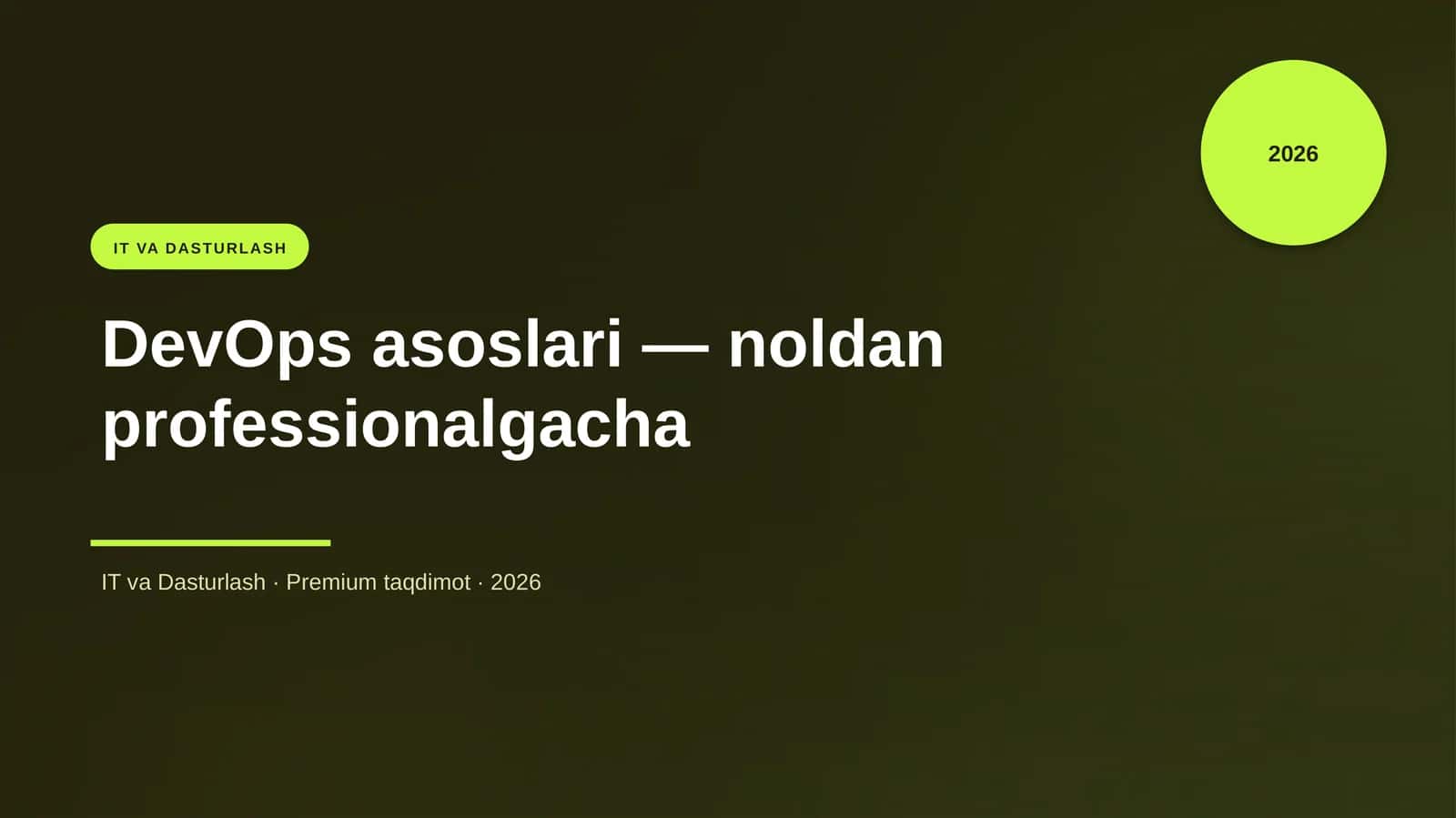DevOps asoslari — noldan professionalgacha