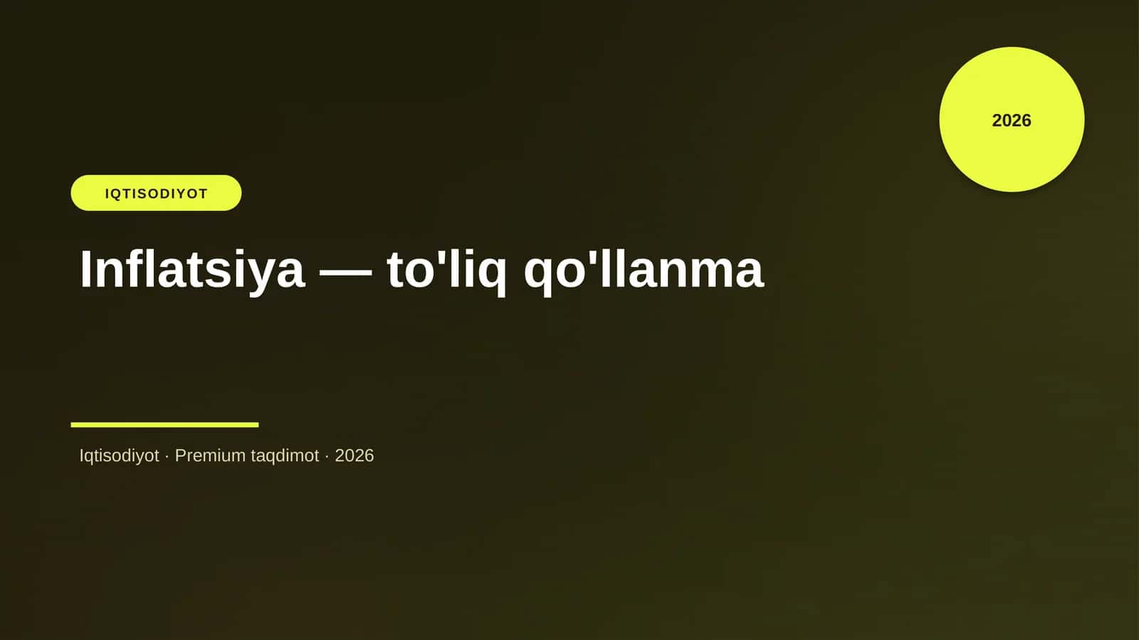 Inflatsiya — to'liq qo'llanma