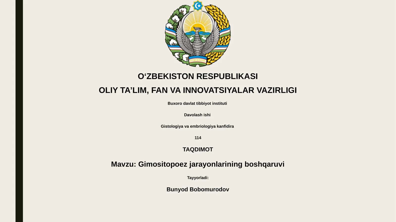 Gemositopoez jarayonlarining boshqaruvi