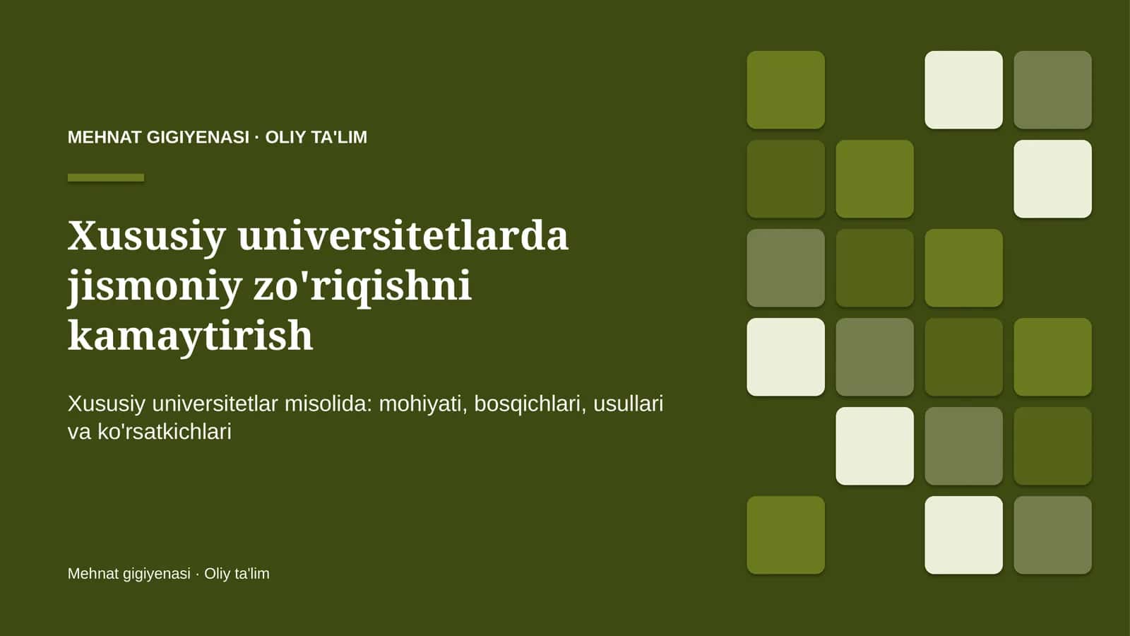 xususiy universitetlarda jismoniy zo'riqishni kamaytirish 2436