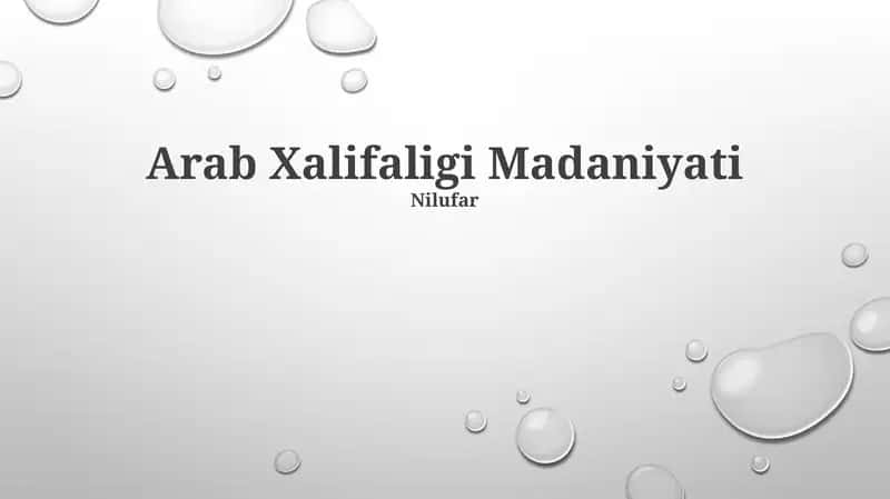 Arab Xalifaligi Madaniyati