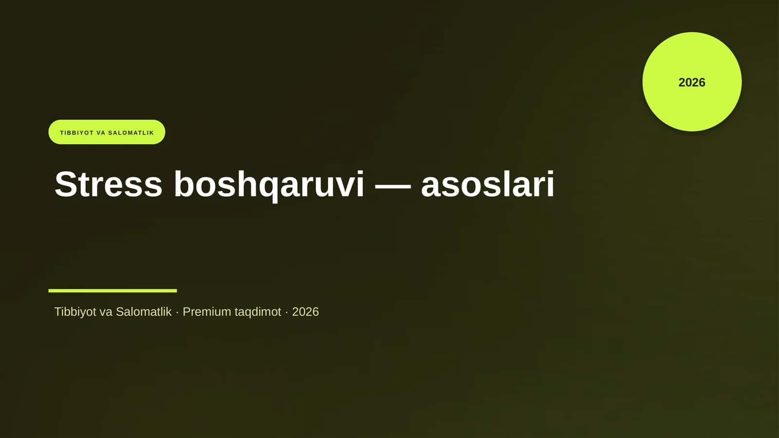 Stress boshqaruvi — asoslari