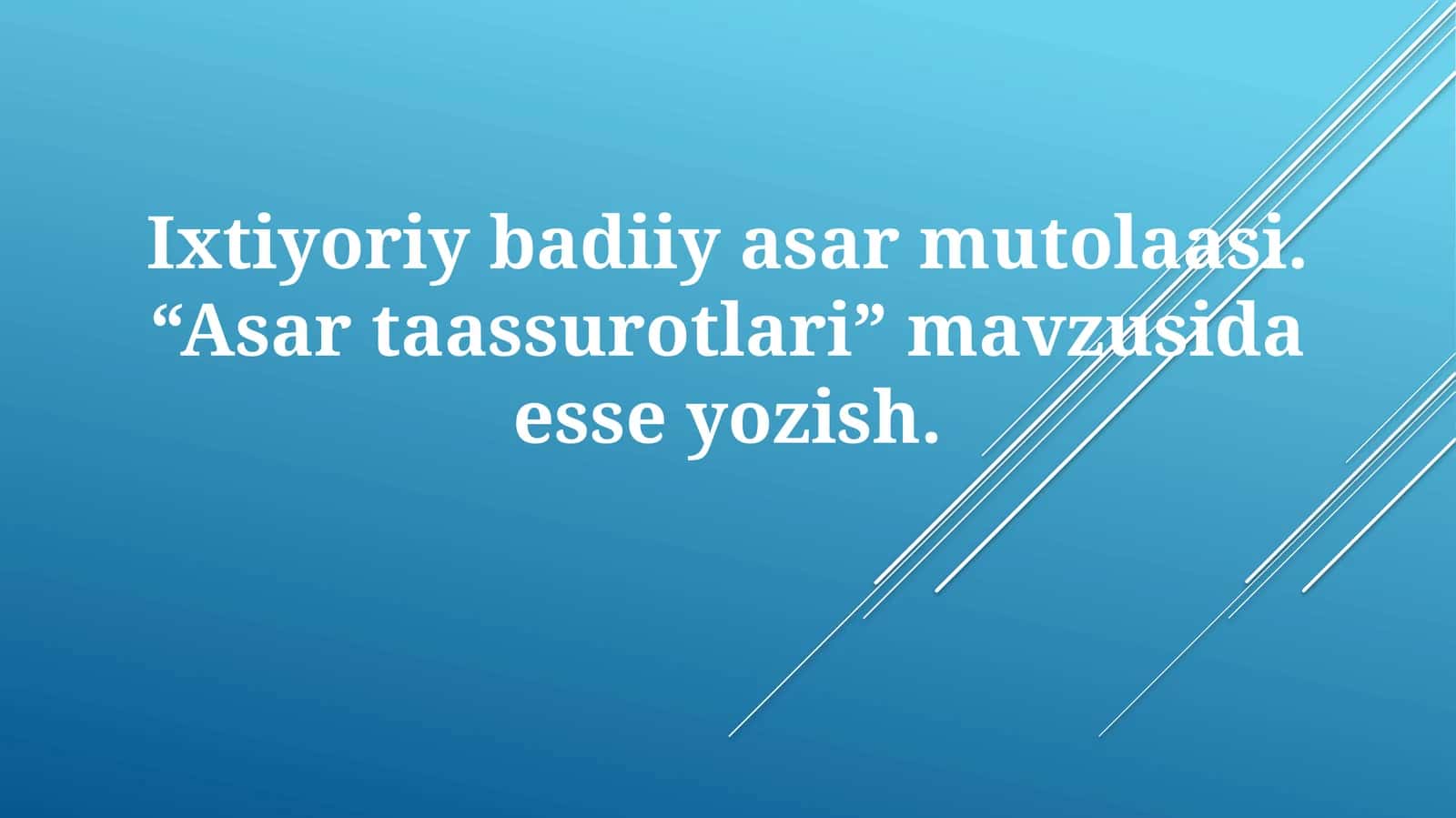 Ixtiyoriybadiiyasarmutolaasi. “Asartaassurotlari”
