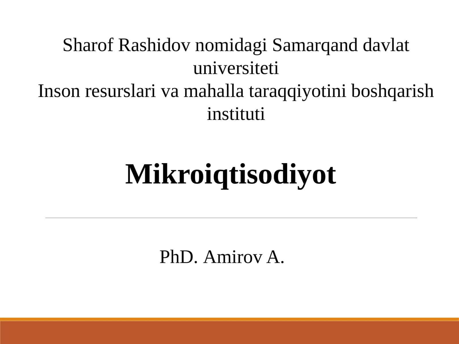 Mikroiqtisodiyot