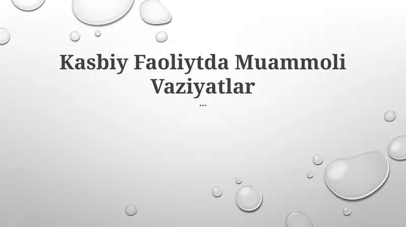 Muammoli Vaziyatlar Terapiyasi