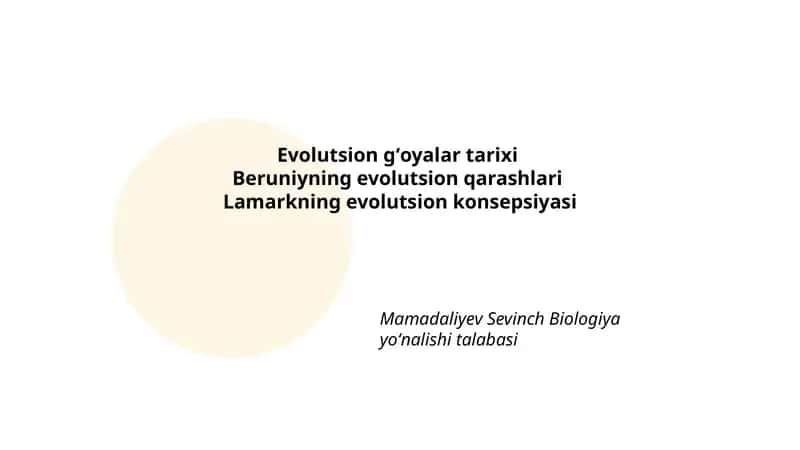 Mamadaliyev Sevinch Biologiya yoʻnalishi talabasi