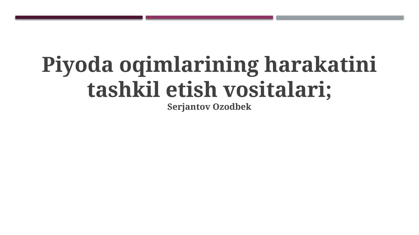 Piyoda oqimlarining harakatini tashkil etish vositalari