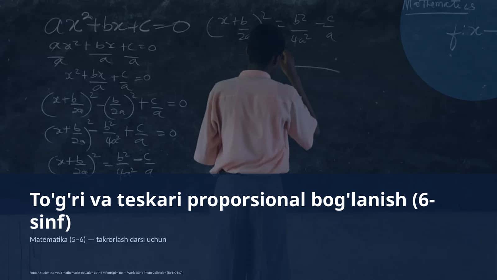 To'g'ri va teskari proporsional bog'lanish (6-sinf)