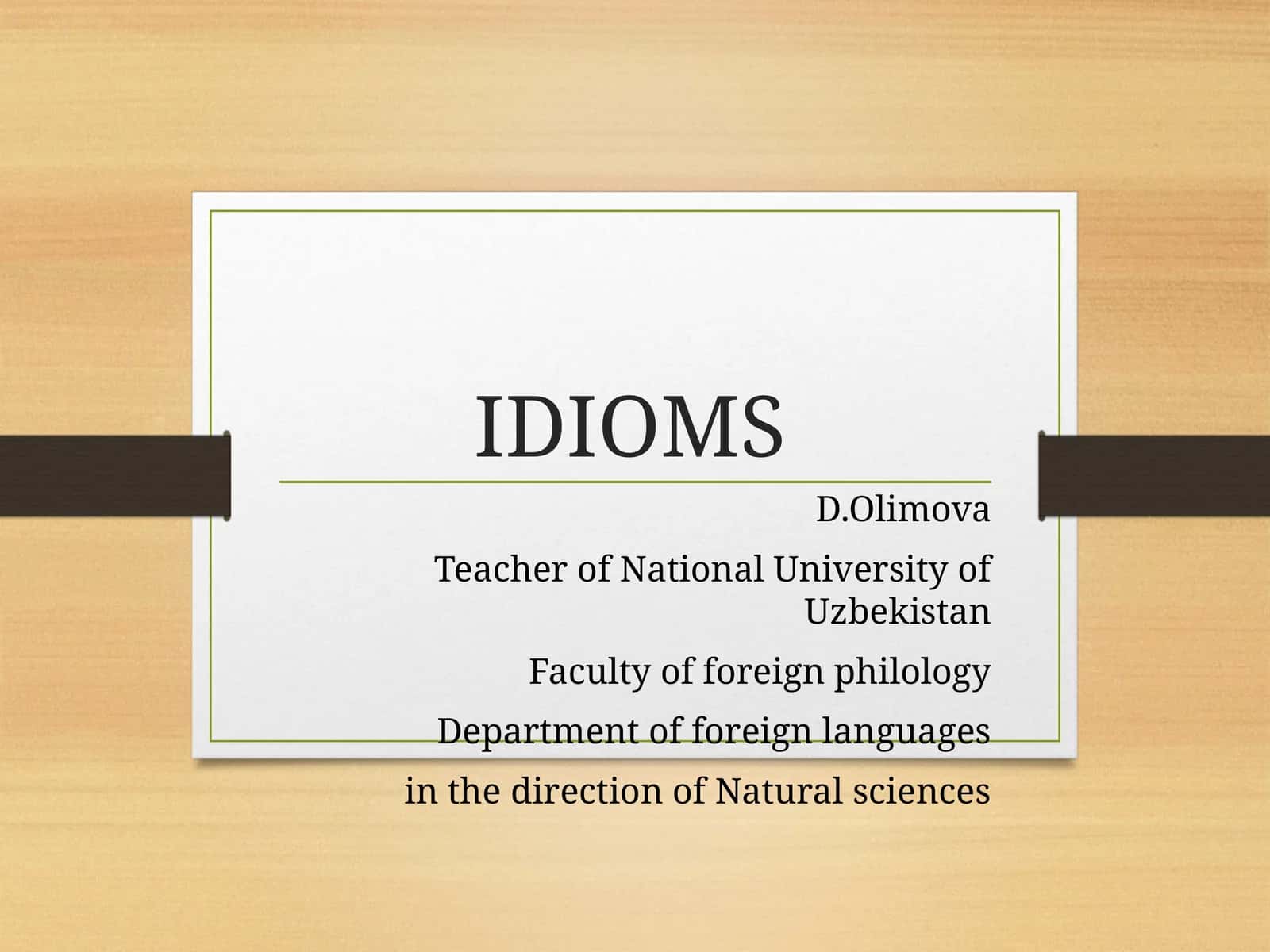 IDIOMS