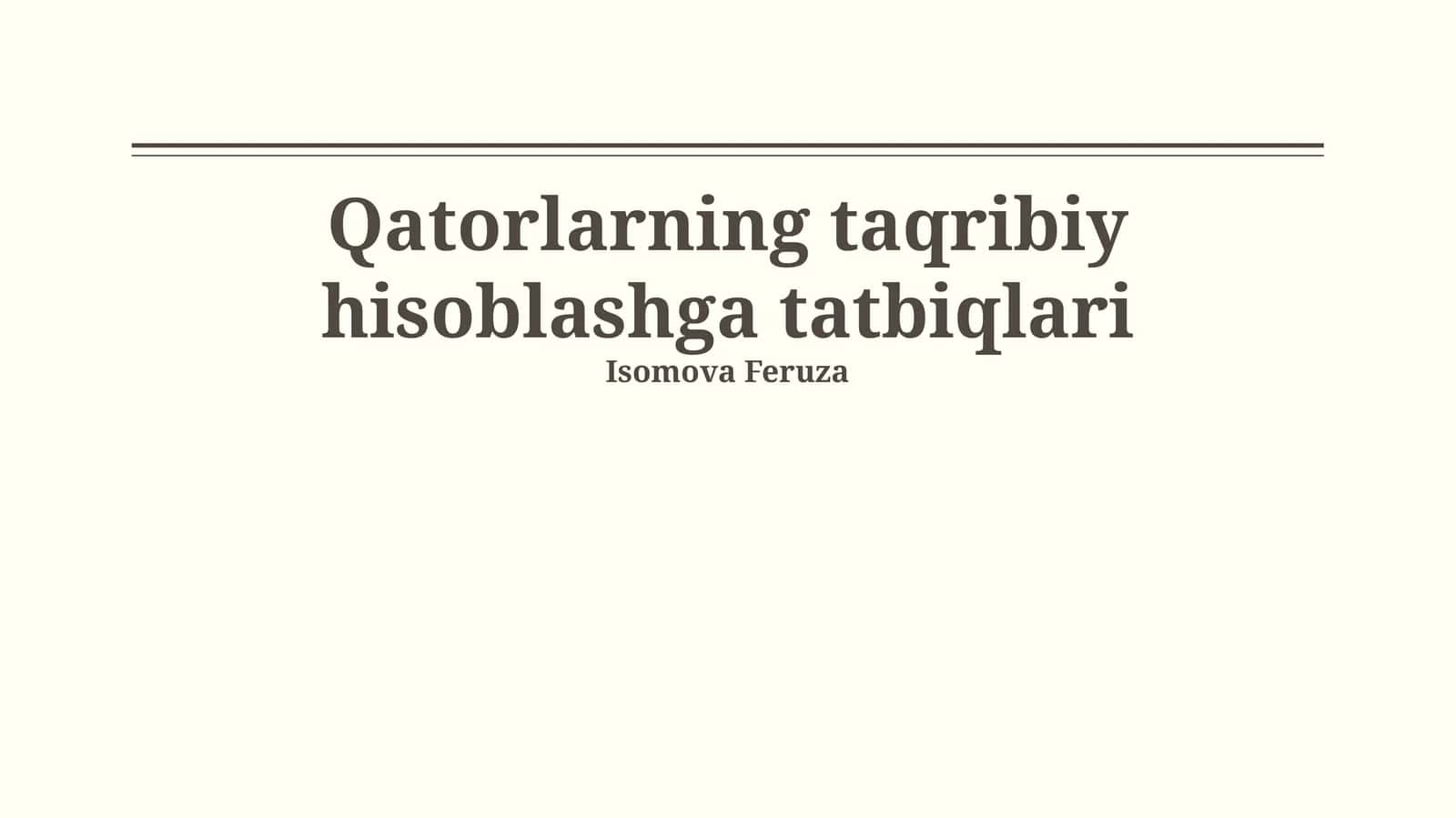 Kvadraturaning amaliy qo'llanmalari