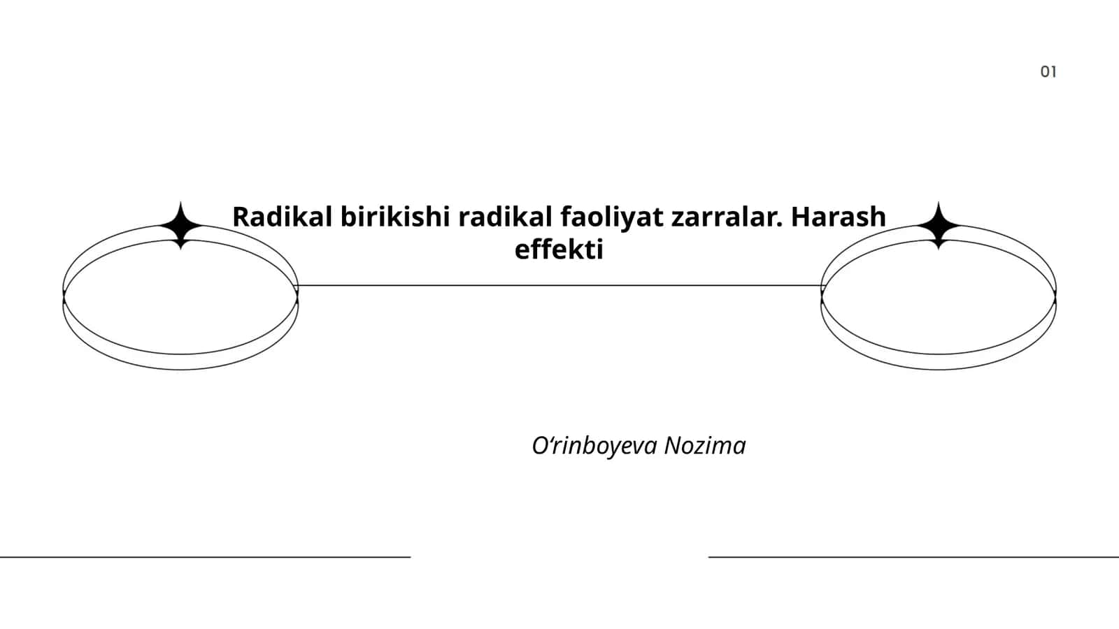 Radikal birikishi radikal faoliyat zarralar. Harash effekti