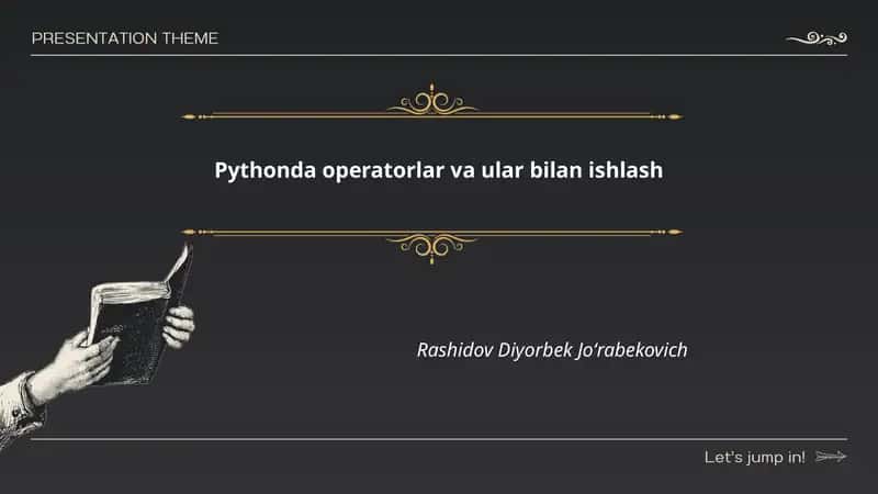 Pythonda operatorlar va ular bilan ishlash
