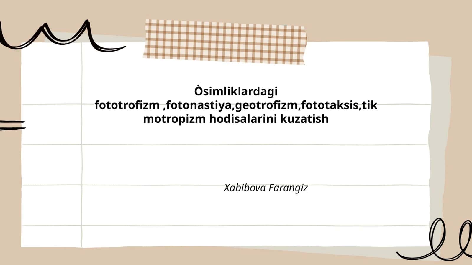 Fototropizm jarayonlari