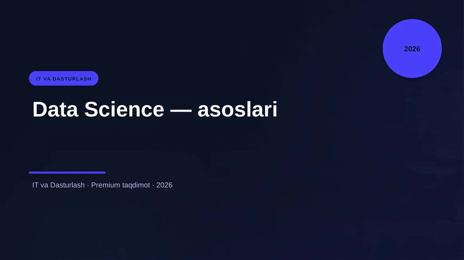 Data Science — asoslari