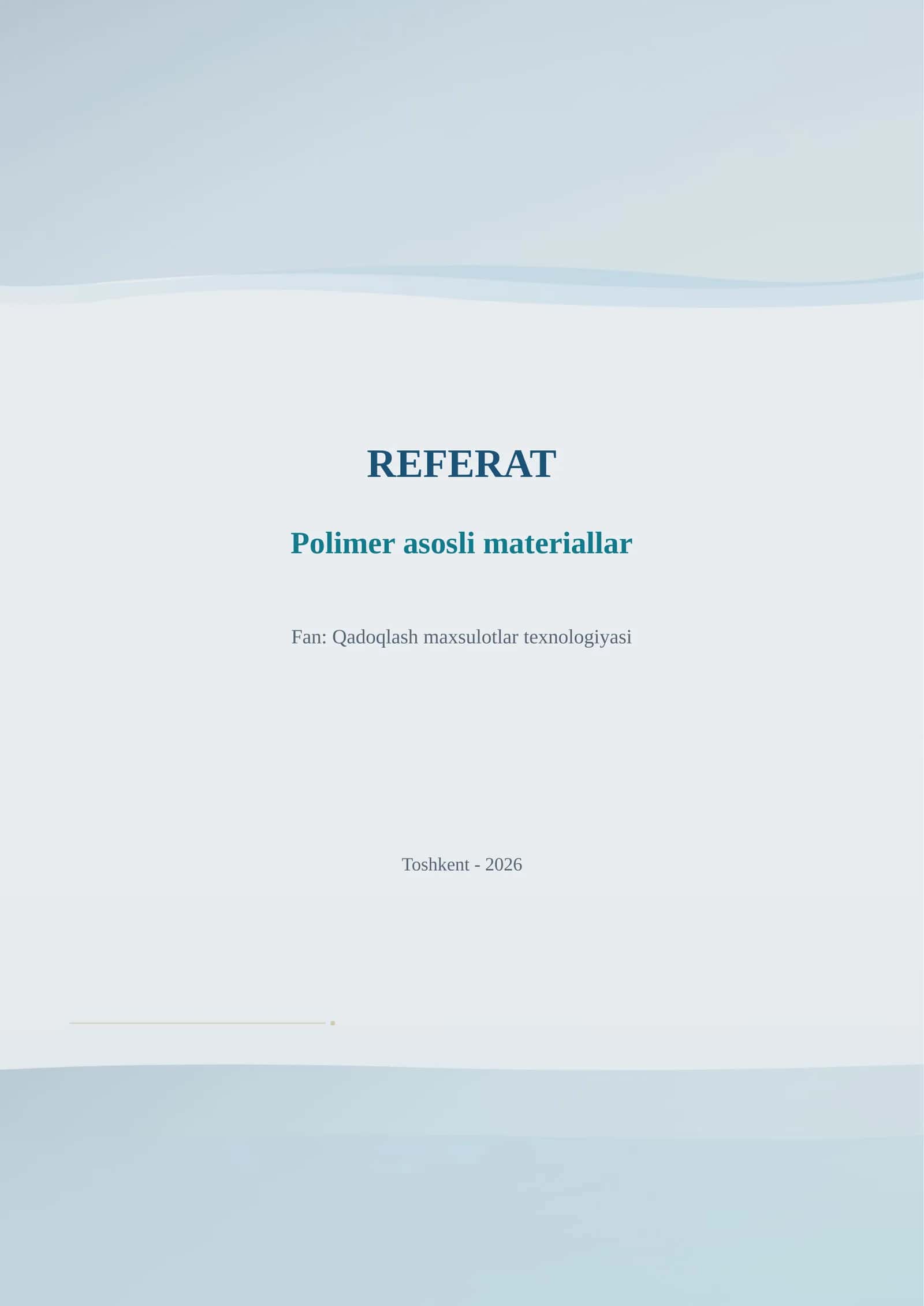 Polimer asosli materiallar