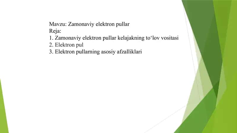 Zamonaviy elektron pullar
