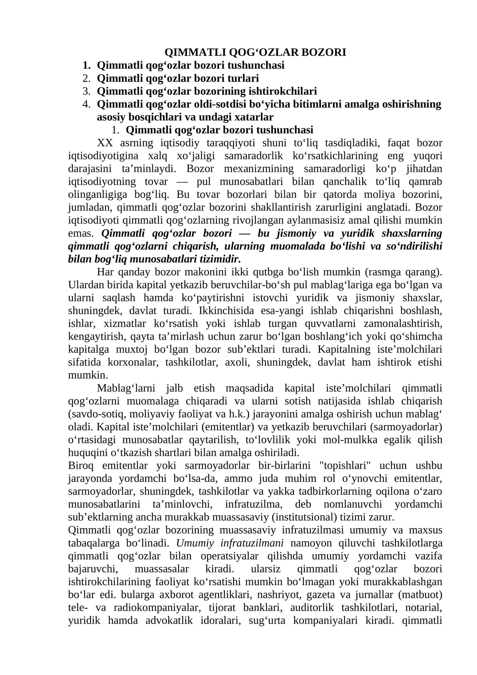 QIMMATLI QOG‘OZLAR BOZORI