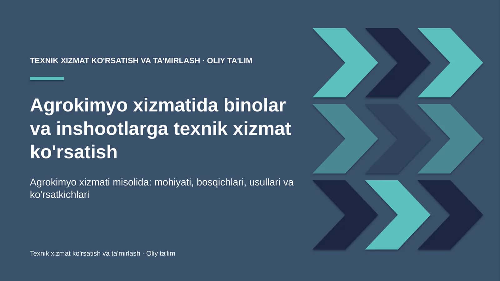 agrokimyo xizmatida binolar va inshootlarga texnik xizmat ko'rsatish 8869