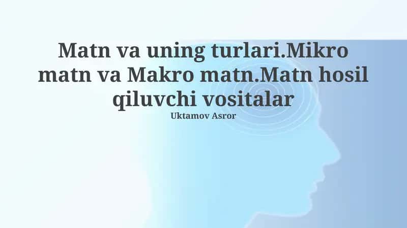 Mikro-matn va Makro-matn