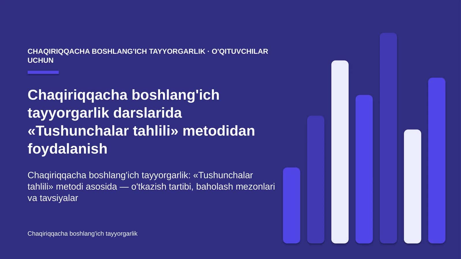 chaqiriqqacha boshlang'ich tayyorgarlik darslarida tushunchalar tahlili metodidan foydalanish 1862
