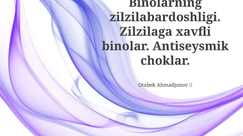Seysmik Mustahkamlash Texnologiyalari