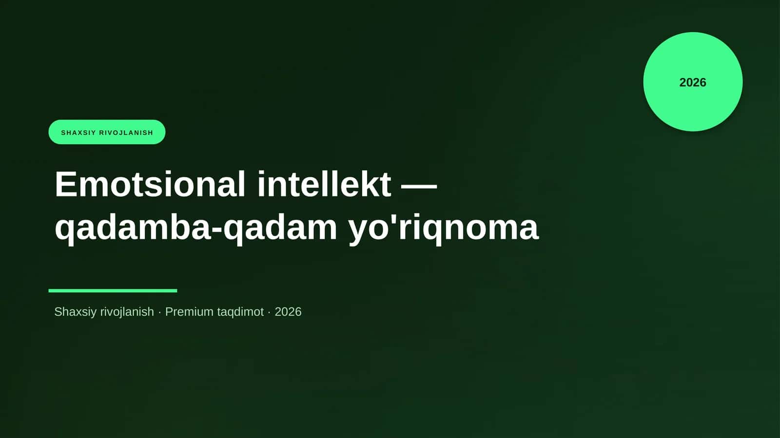 Emotsional intellekt — qadamba-qadam yo'riqnoma