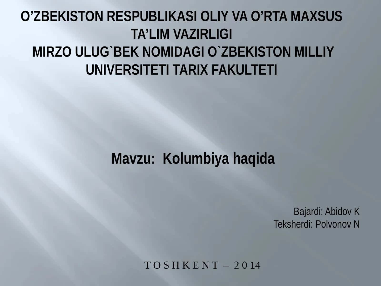Kolumbiyahaqida