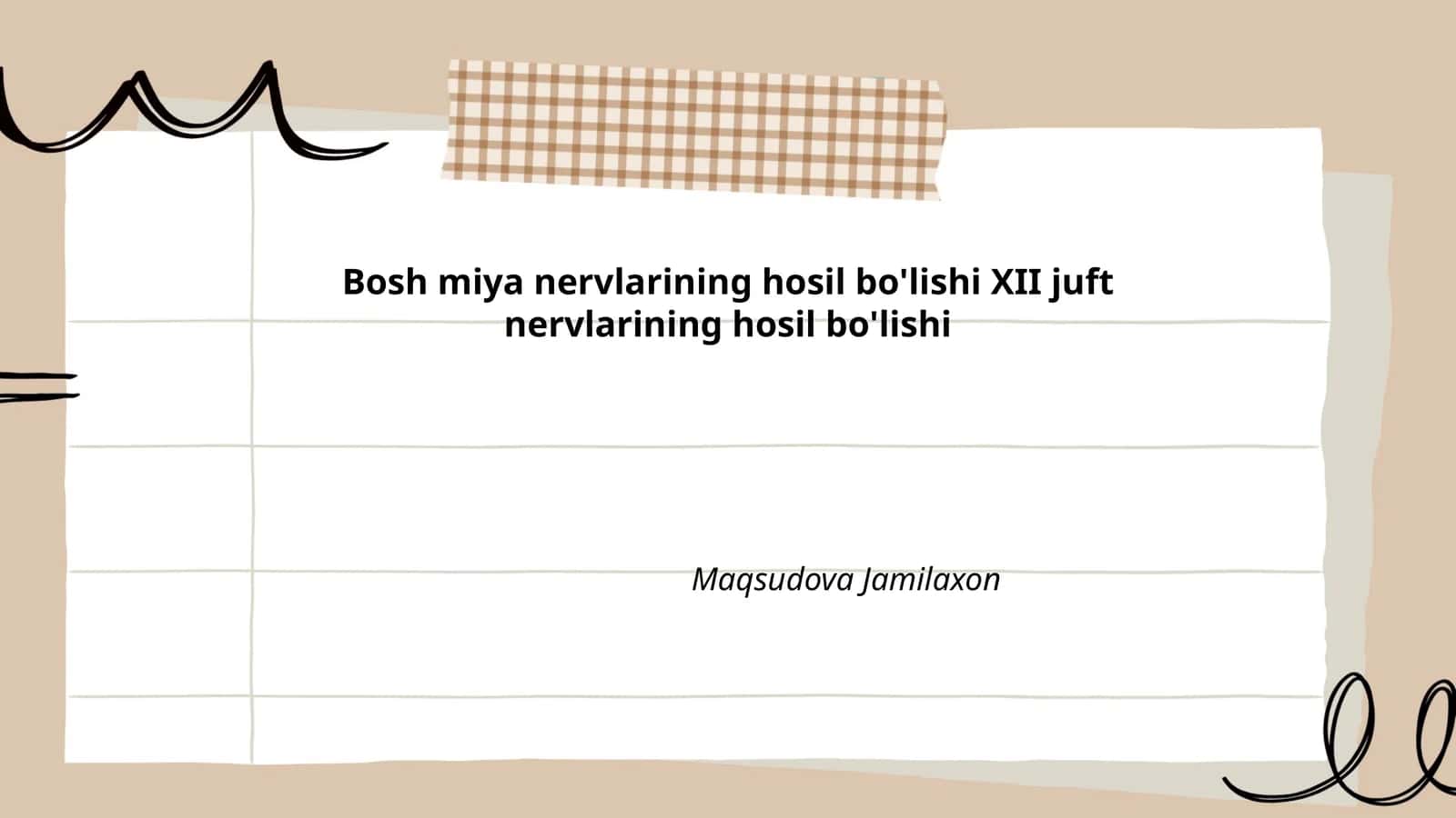 Bosh miya nervlarining anatomiyasi