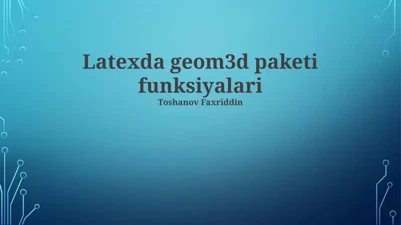 Latexda geom3d paketi
