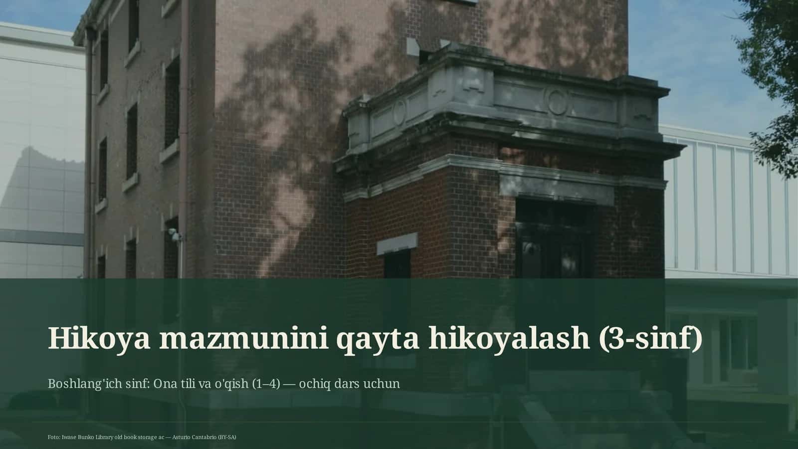 Hikoya mazmunini qayta hikoyalash (3-sinf)