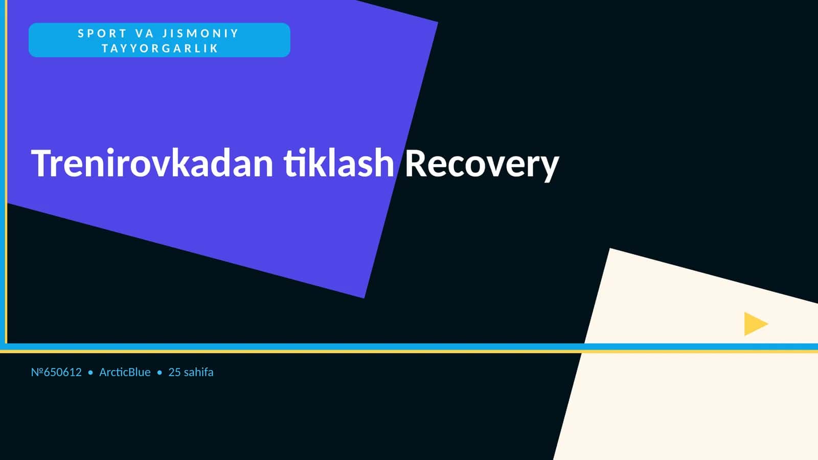 Trenirovkadan tiklash Recovery
