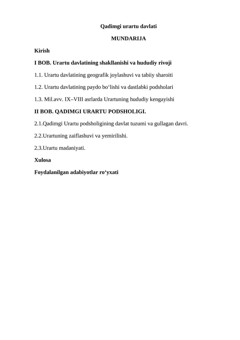 Qadimgi Urartu davlati