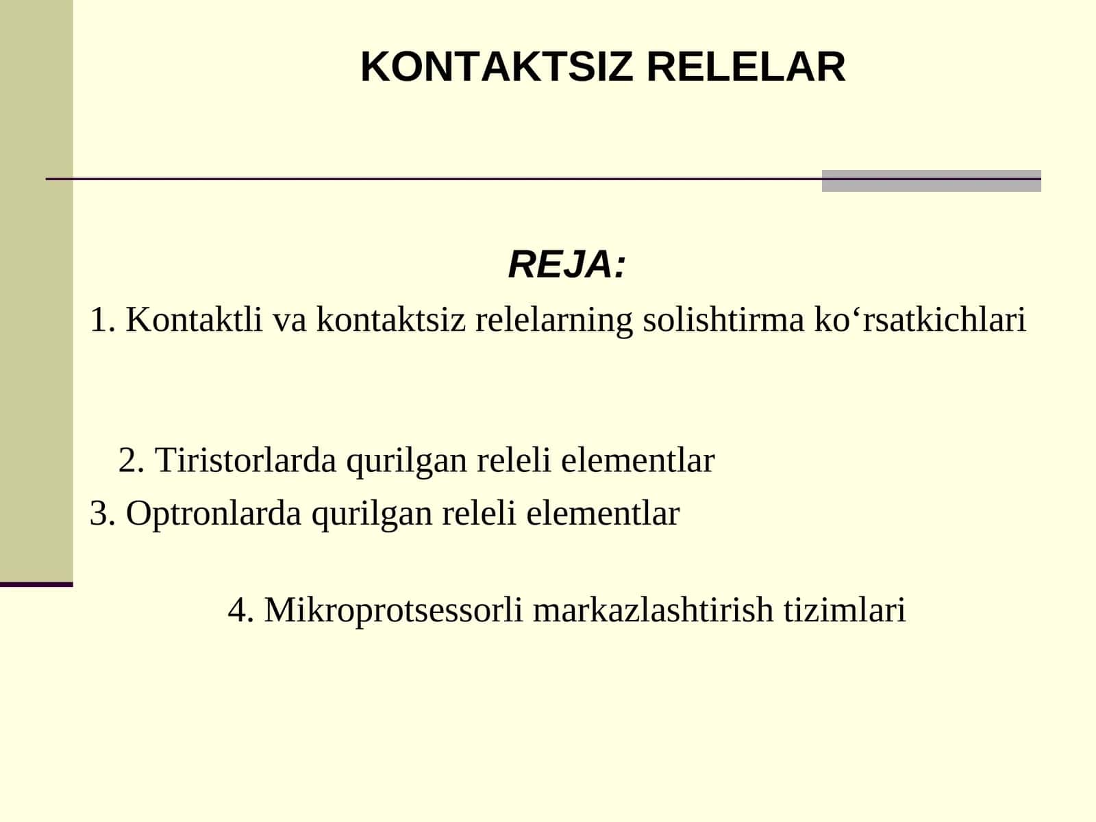 Kontaktsiz Relelar