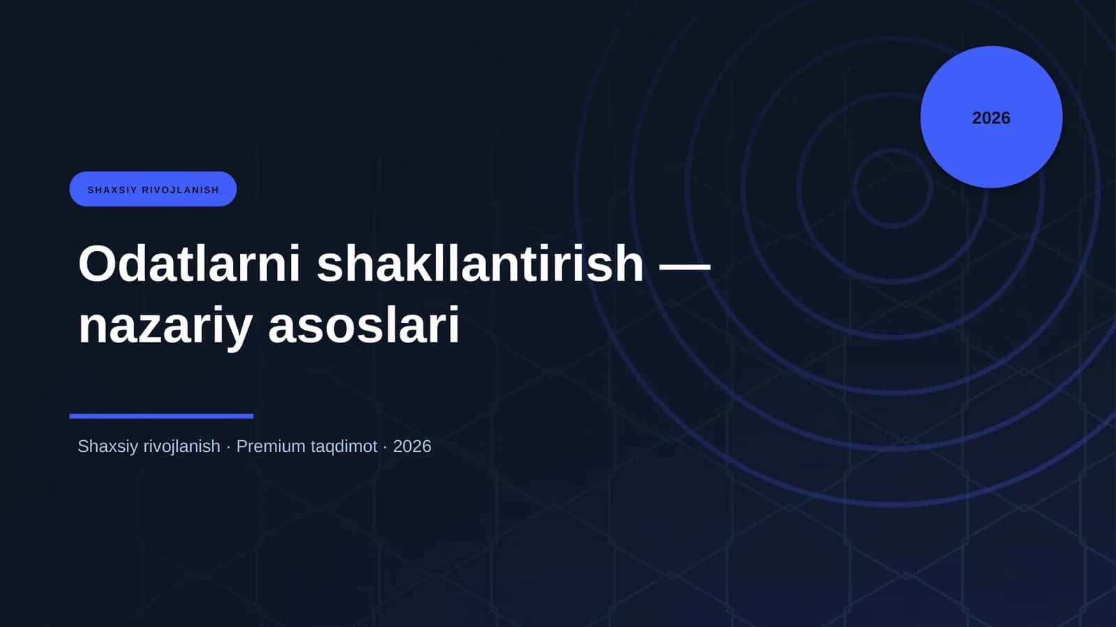 Odatlarni shakllantirish — nazariy asoslari